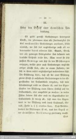 III. Ueber den Begriff einer chemischen Verbindung