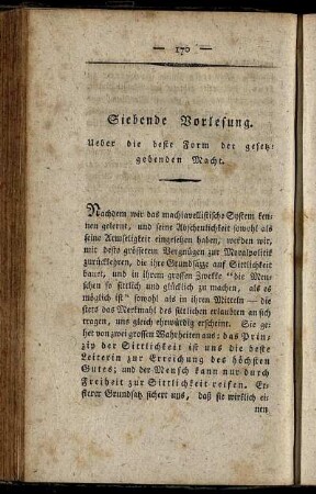 Siebende Vorlesung.