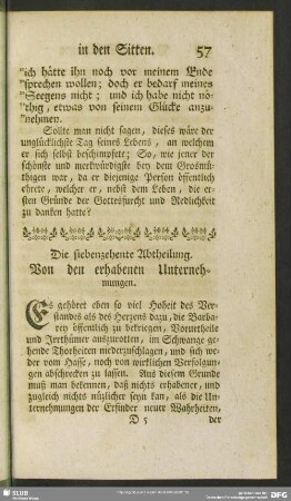 Die siebenzehente Abtheilung. Von den erhabenen Unternehmungen