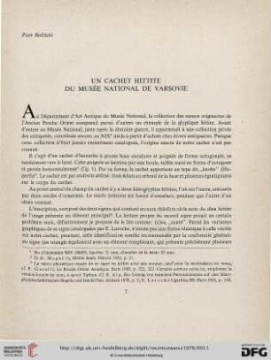 22: Un cachet hittite du Musée National de Varsovie