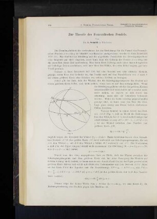 Zur Theorie des Foueaultschen Pendels.
