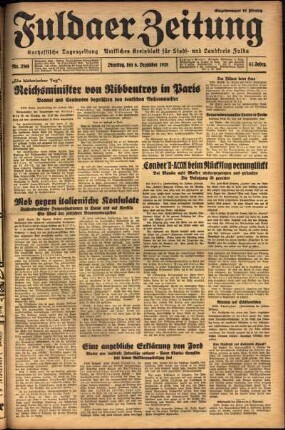 Ausgabe vom Dienstag, den 06. Dezember 1938.