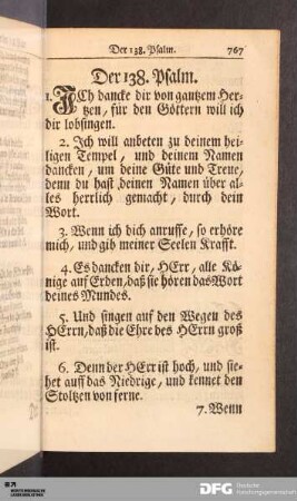 Der 138. Psalm.