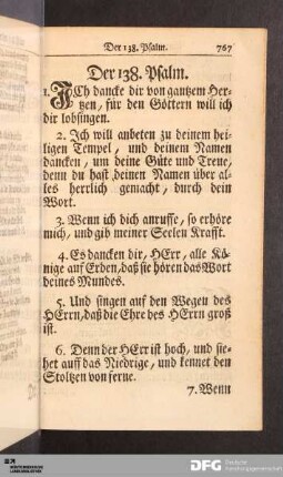 Der 138. Psalm.