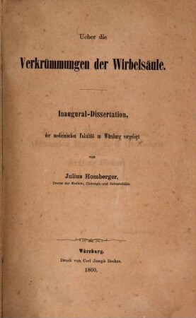 Ueber die Verkrümmungen der Wirbelsäule