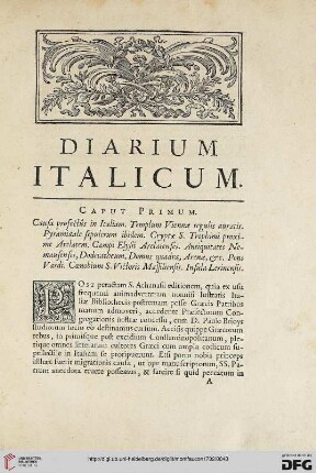 Diarium italicum. Caput primum