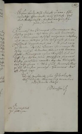 Aufnahme des Chirurgen Bornemann als Universitätsverwandter.