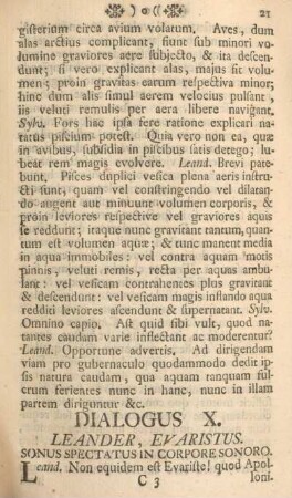 Dialogus X. Leander, evaristus.
