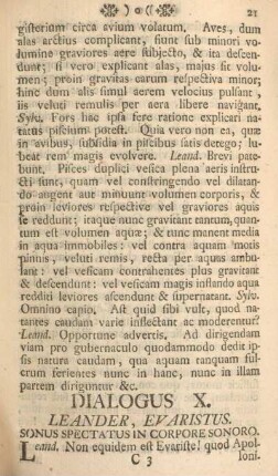 Dialogus X. Leander, evaristus.