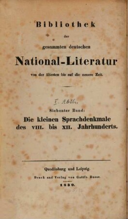 Die deutschen Abschwörungs-, Glaubens-, Beicht- und Betformeln : vom achten bis zum zwölften Jahrhundert ; Nebst Anhängen und Schriftnachbildungen
