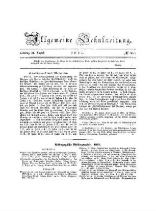 Pädagogische Bibliographie : 1847