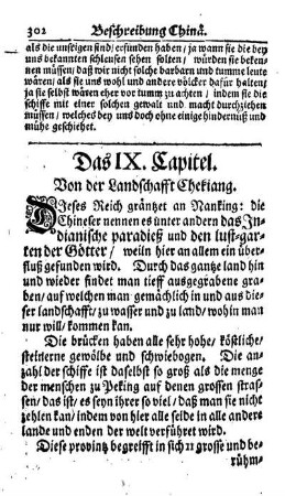 IX. Cap. Von der landschafft Chekiang