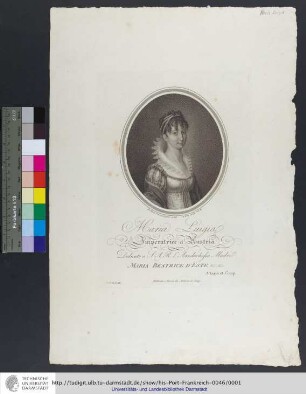 Maria Luigia Imperatrice d'Austria / B. Nob. de Guérard pinx. et del. ; D. Weis sculp.