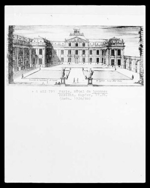 Ansicht des Hôtel de Lyonne in Paris