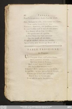 Fable Treizieme. Le Voyageur.