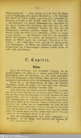 17. Capitel. Käse