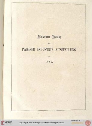 Illustrirter Katalog der Pariser Industrie-Ausstellung von 1867