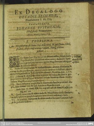 Ex Decalogo Decadis Secundae
