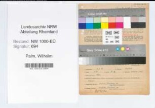 Entnazifizierung Wilhelm Palm, geb. 02.03.1903 (Techn.Angest.)