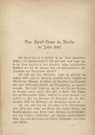 Das Spuk-Haus in Berlin im Jahre 1848