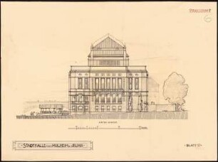Stadthalle, Mülheim an der Ruhr: Rückansicht