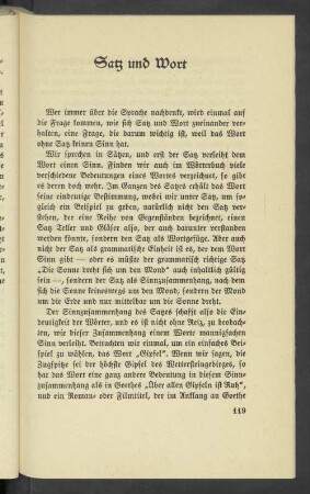 Satz und Wort