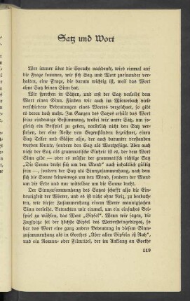 Satz und Wort