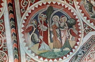 nördliche Gewölbekappe — Bildfeld: Christus auf dem Weg nach Emmaus