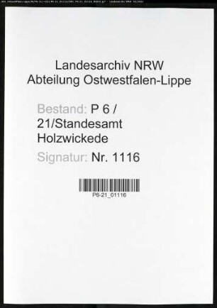 Sterberegister Standesamt Holzwickede