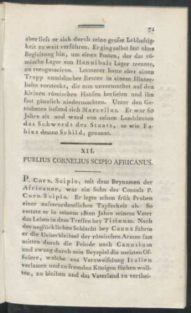 XII. Publius Cornelius Scipio Africanus