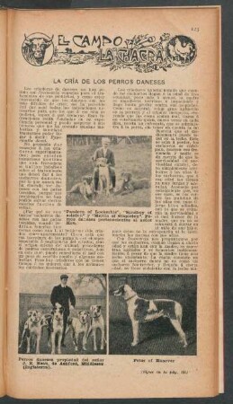 La cría de los perros daneses : El campo y la chacra