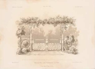 Eingangstor zum Stadtgarten, Köln: Perspektivische Ansicht (aus: Architektonisches Skizzenbuch, H. 87/5, 1867)