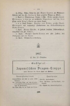 1867, 12. bis 27. October