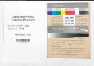 Entnazifizierung Karl Hausdorf , geb. 11.03.1914 (Lehrer)