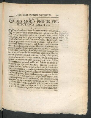 Tit. VI. Quibus Modis Pignus Vel Hypotheca Solvitur