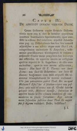 Caput IV. De appetitu innato videndi Deum.