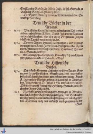 Teutsche Bücher in der Artzeney.