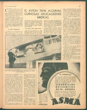 El avión tiene algunas curiosas aplicaciones médicas
