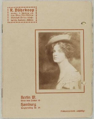 Prospekt des Fotografen-Ateliers R. Dührkoop