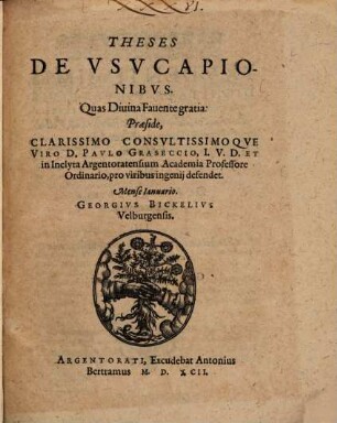 Theses de usucapionibus