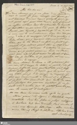 Eigenhändiger Brief - Mscr.Dresd.Aut.2617