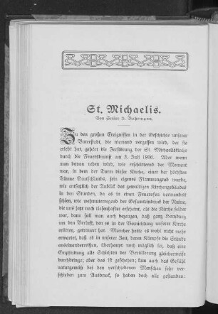 St. Michaelis. Von Senior D. Behrmann.