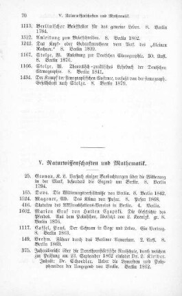 V. Naturwissenschaften und Mathematik
