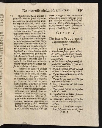 535-545, Caput V. De interesse, ad quod Virgini stupratae obligatur.