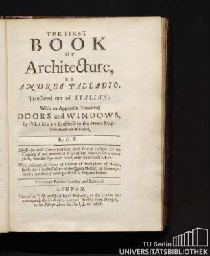 The first book of architecture