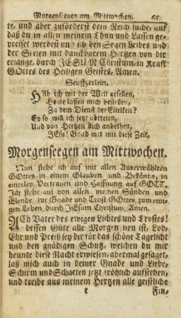 Morgenseegen am Mittwochen