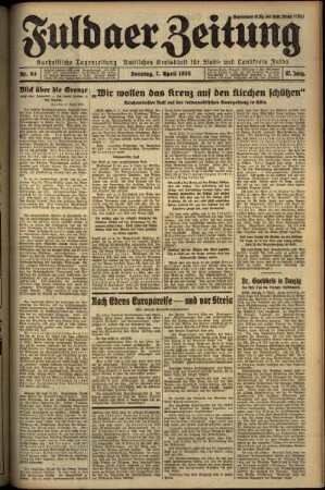 Erste Ausgabe vom Sonntag, den 07. April 1935.
