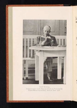 Adolf Bartning. Aufgenommen von E. Brunner Zürich im Vorraum der Kaspar-Hauser-Ausstellung Ansbach Juni 1928.