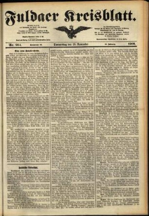Ausgabe vom Donnerstag, den 18. November 1909.