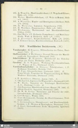 XXV. Westfälischer Bezirksverein.